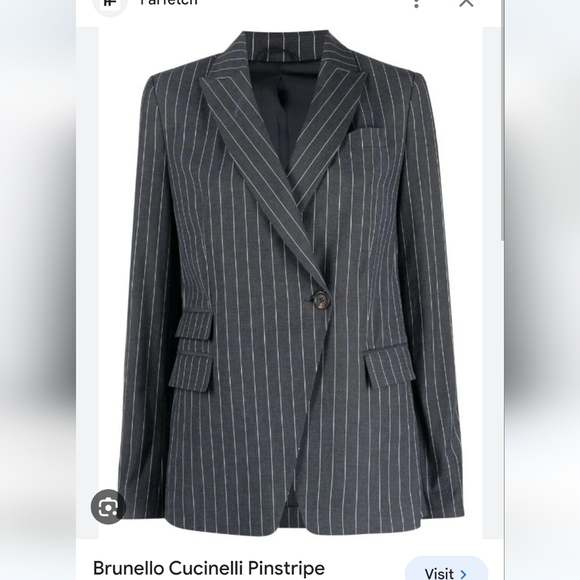 BRUNELLO CUCINELLI PINSTRIPED BLAZER - Picture 1 of 2